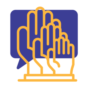 An icon of multiple hands.