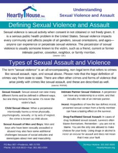 Defining Sexual Violence and Assault Cover Page